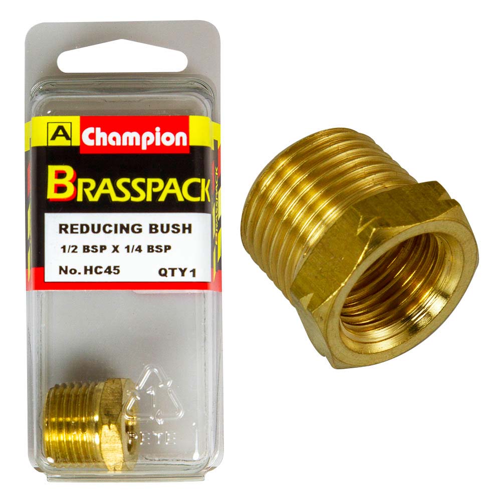 Champion Brass 1/2in - 1/4in Hex Reducing Bush