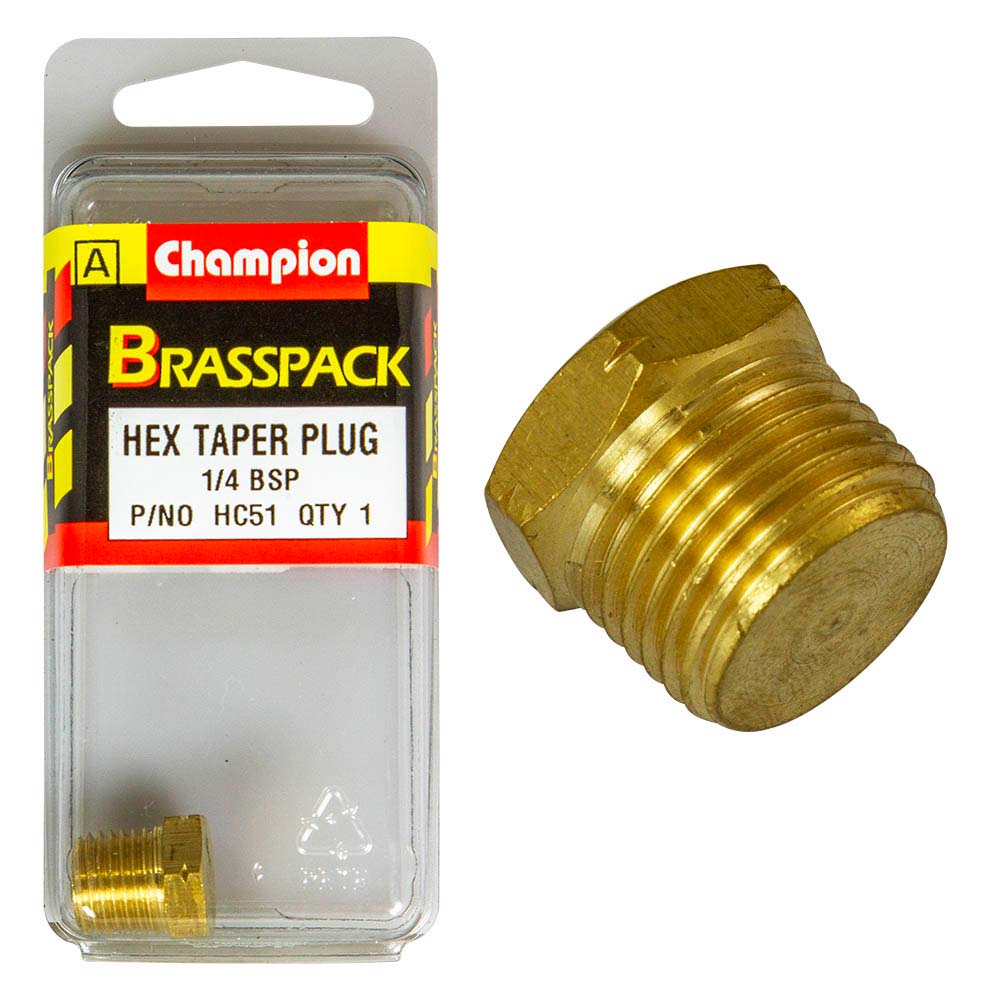 Champion Brass 1/4in BSP Hex Taper Plug