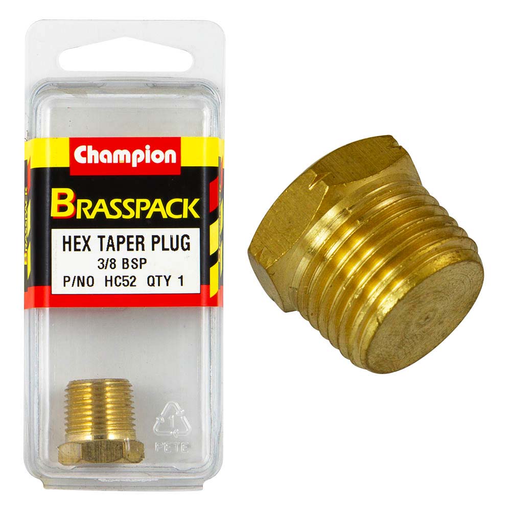 Champion Brass 3/8in BSP Hex Taper Plug