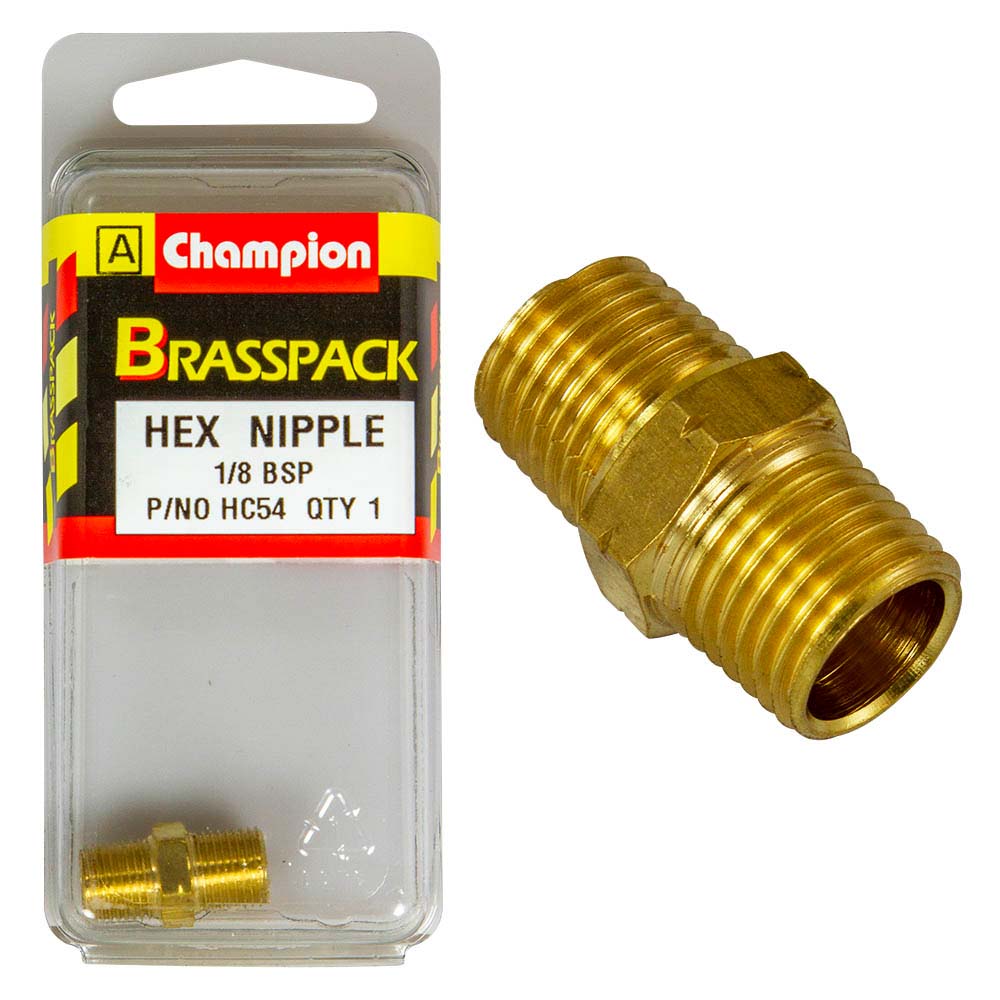 Champion Brass 1/8in BSP Hex Nipple