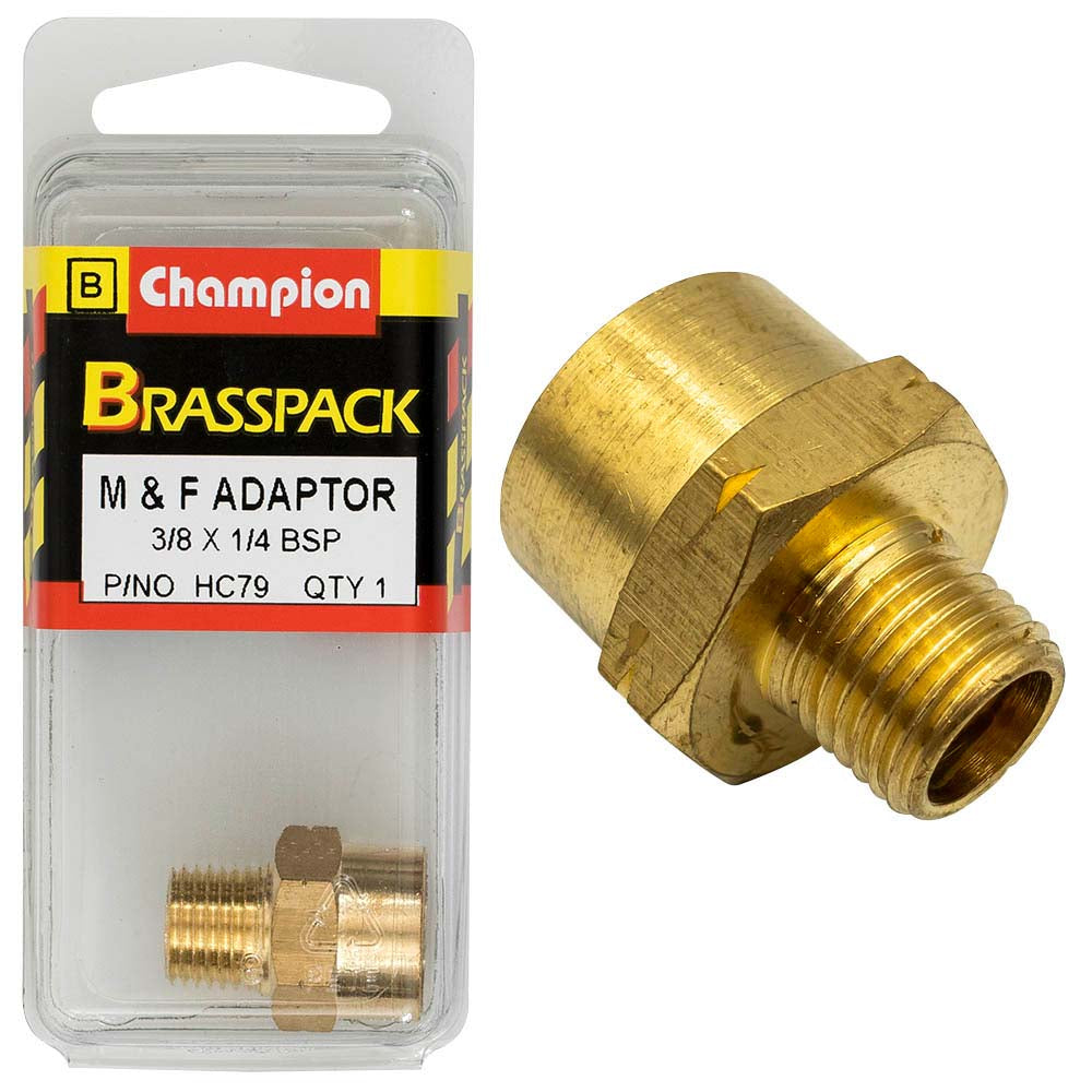 Champion Brass 3/8in x 1/4in BSP F/M Adaptor