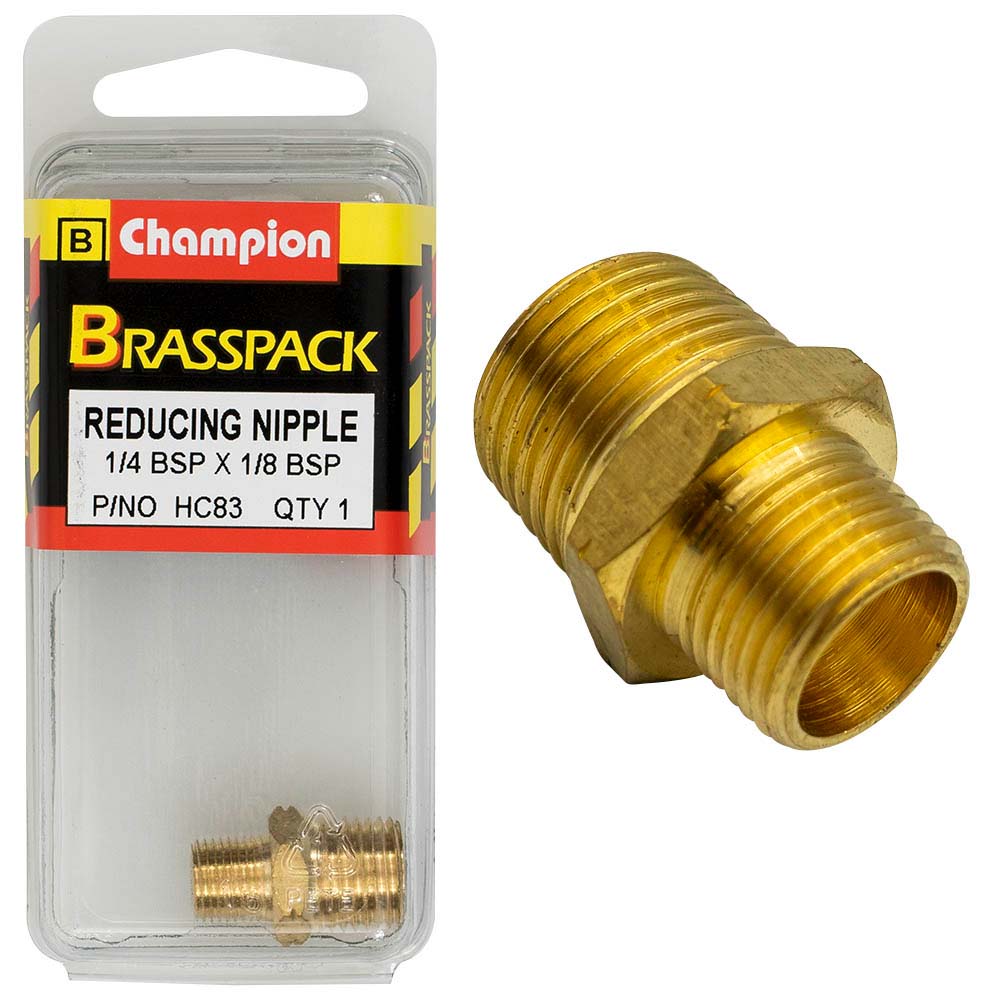Champion Brass 1/4in x 1/8in BSP Reducing Nipple