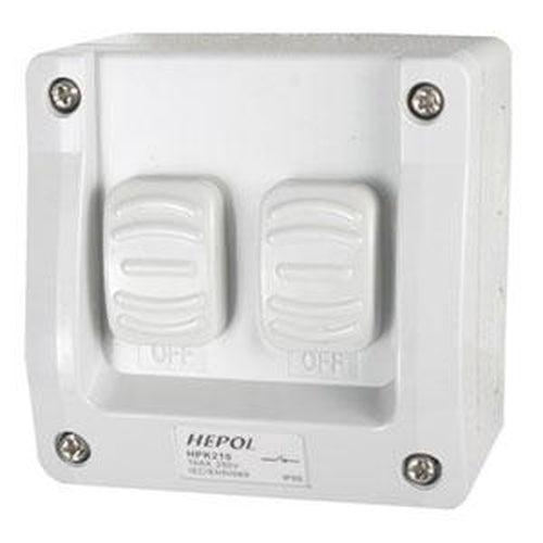 10A Weatherproof 2 Gang Surface Switch Ip66** | Plugs & Sockets - Surface Switches-Automotive & Electrical Accessories-Tool Factory