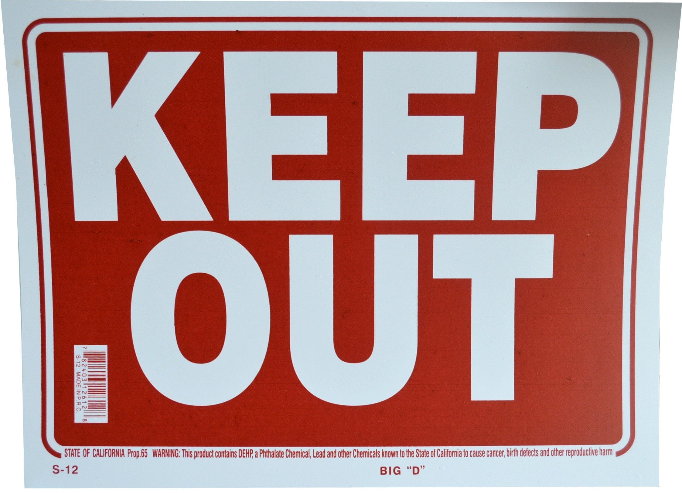 Redback Keep Out Sign - Plastic 200mm x 300mm