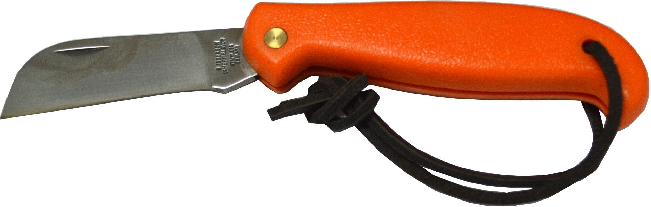 Ibberson Pocket Knife Heavy Duty Stainless Blade Orange Handle
