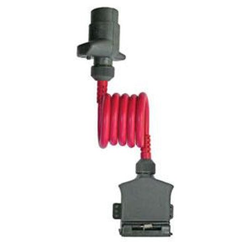 Led Adaptor Coil 7-Pin Rnd Skt To 7-Pin Flat Plug | Trailer Plugs - Adaptors (L.E.D)-Automotive & Electrical Accessories-Tool Factory