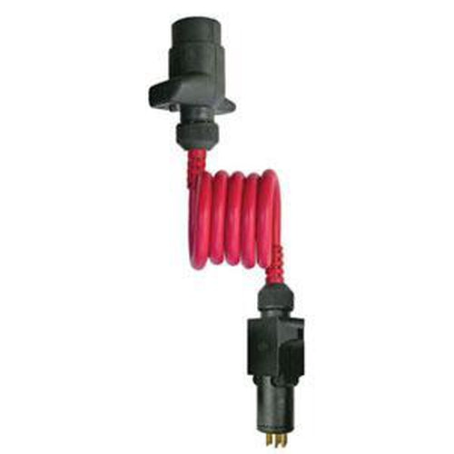Led Adaptor Coil 7-Pin Flat Skt To 7-Pin Rnd Plug | Trailer Plugs - Adaptors (L.E.D)-Automotive & Electrical Accessories-Tool Factory