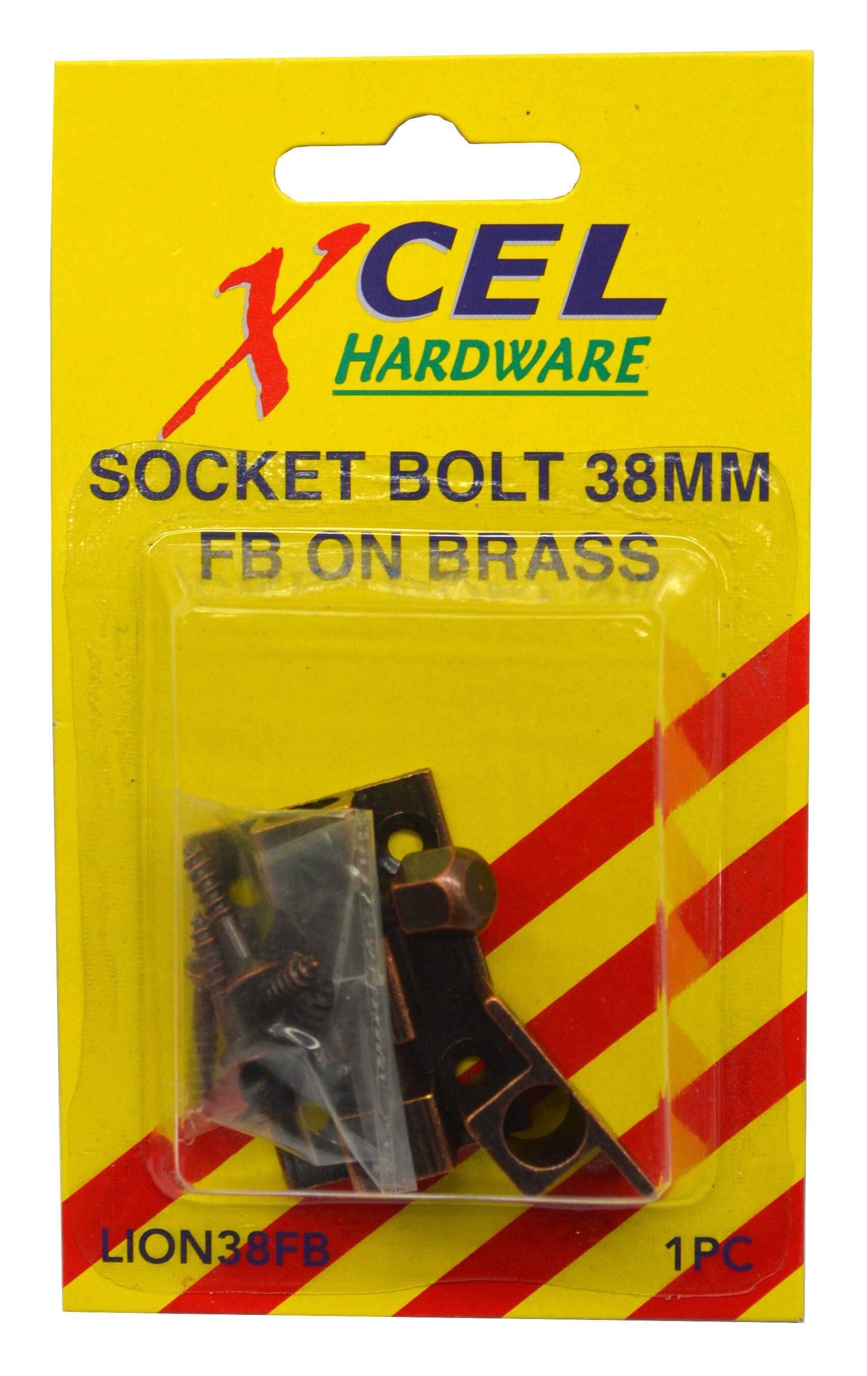 Xcel Socket Bolt - FB on Brass 38mm Carded