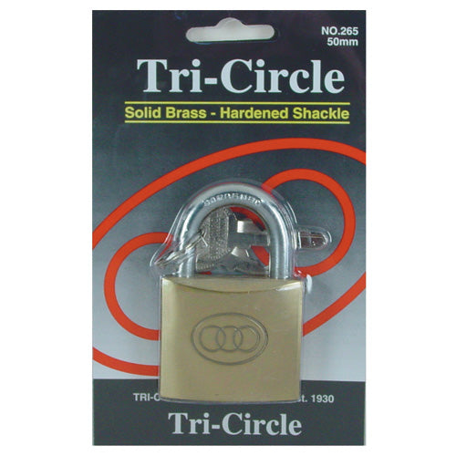 Tri-Circle Brass Padlock 63mm (1/Card)-General Hardware-Tool Factory