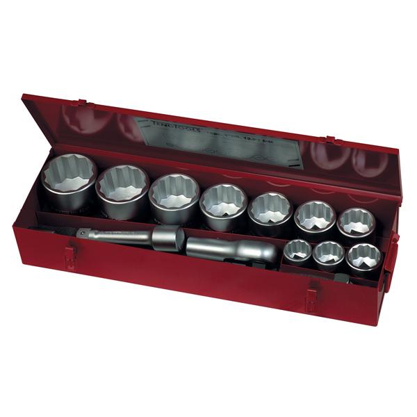 Teng 15Pc 1In Dr. Mm Reg. Socket Set 12Pnt | Socketry - 1 Inch Drive-Hand Tools-Tool Factory