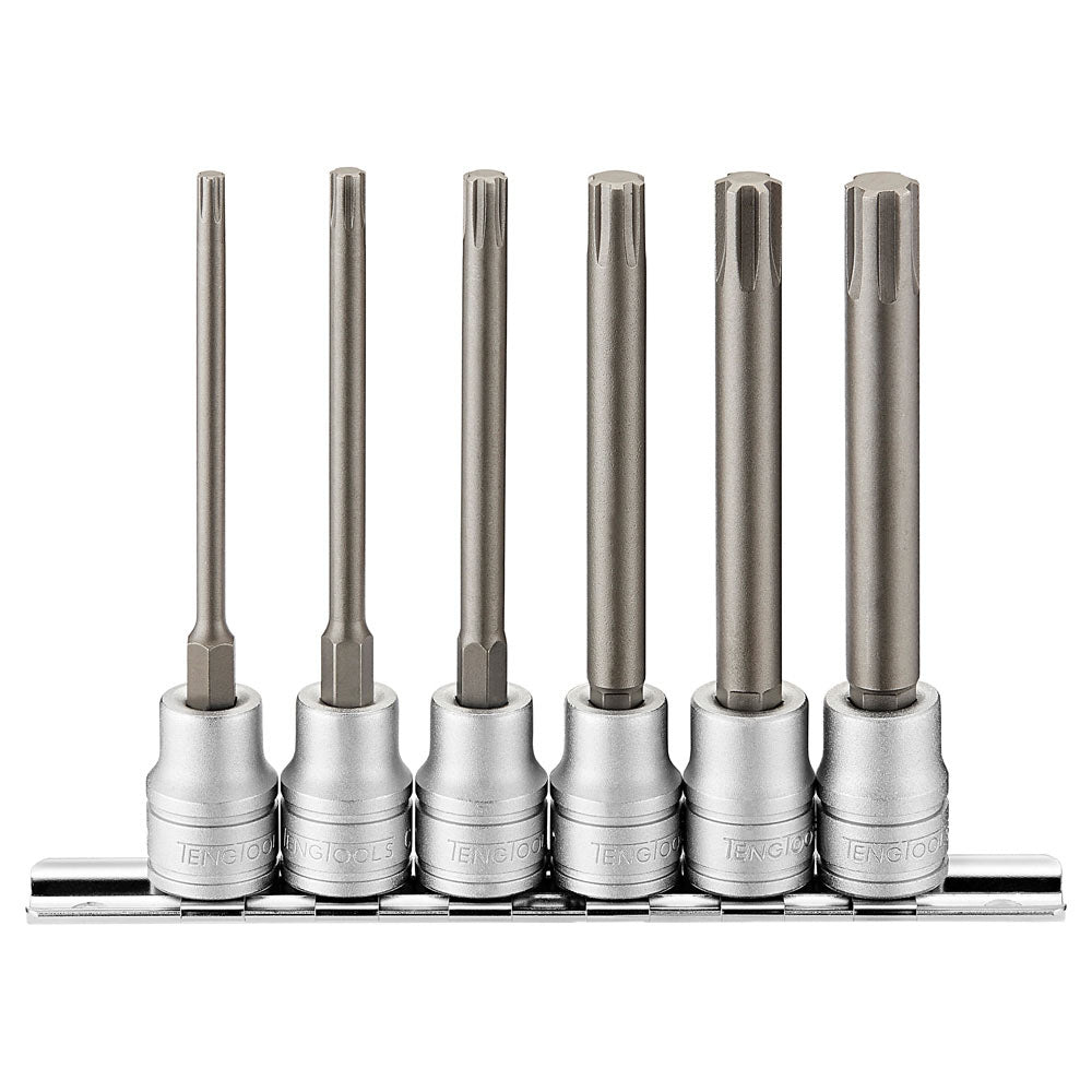 Teng 6pc 3/8in Dr. Long Ribe Bit Socket Set - M4-M10
