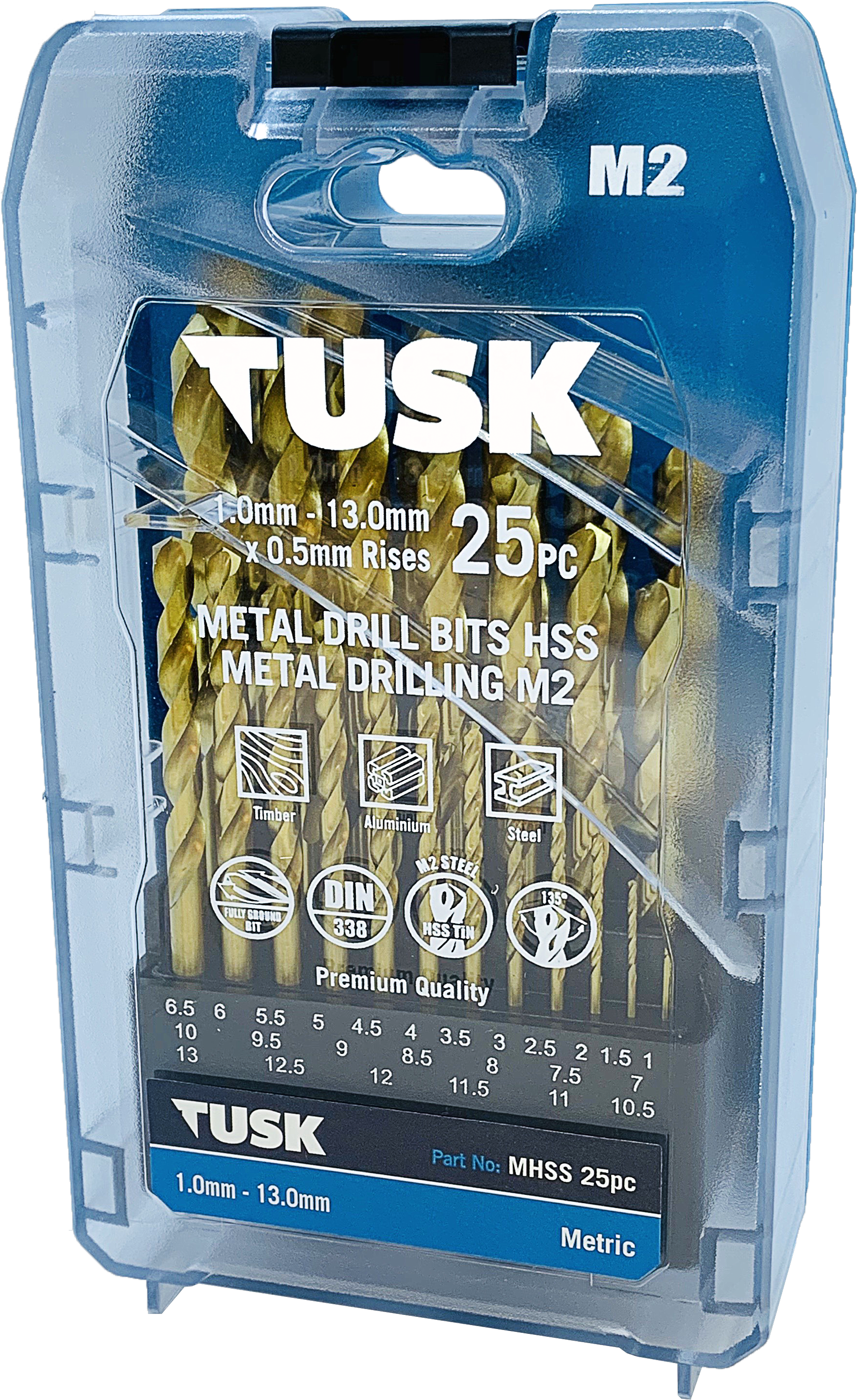 Metal Drill bits Set 1.0 - 13.0 x 0.5mm Rises 25pc-Drilling-Tool Factory