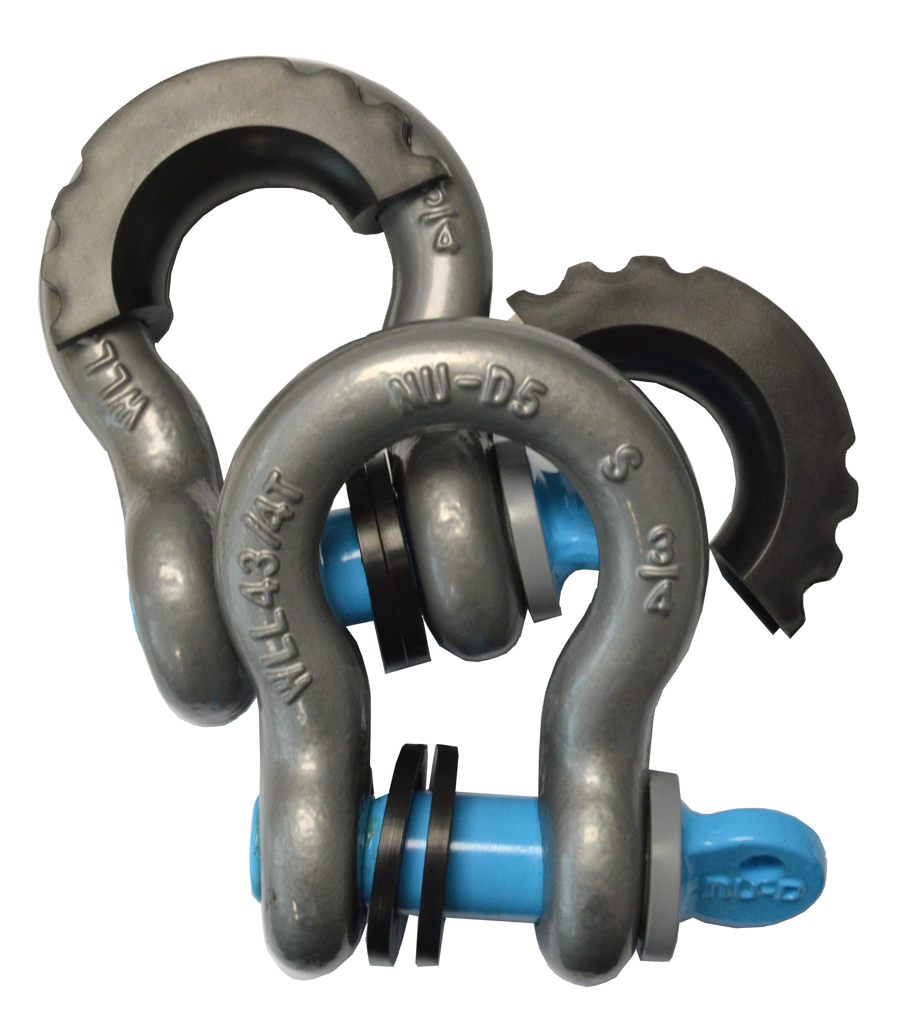.NU-D Bow Shackles Easy Tighten/Loosen Galvanised. 4 x 4 Recovery Kit. 2 pce pack Tested WLL 4750Kg 19mm