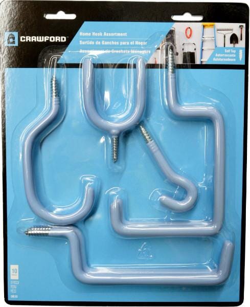 Crawford Screw In Storage Hook Pvc 10pce Assorted #OR10
