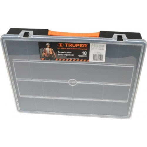 Truper Plastic Organizer Storage Box 18 Compartment
