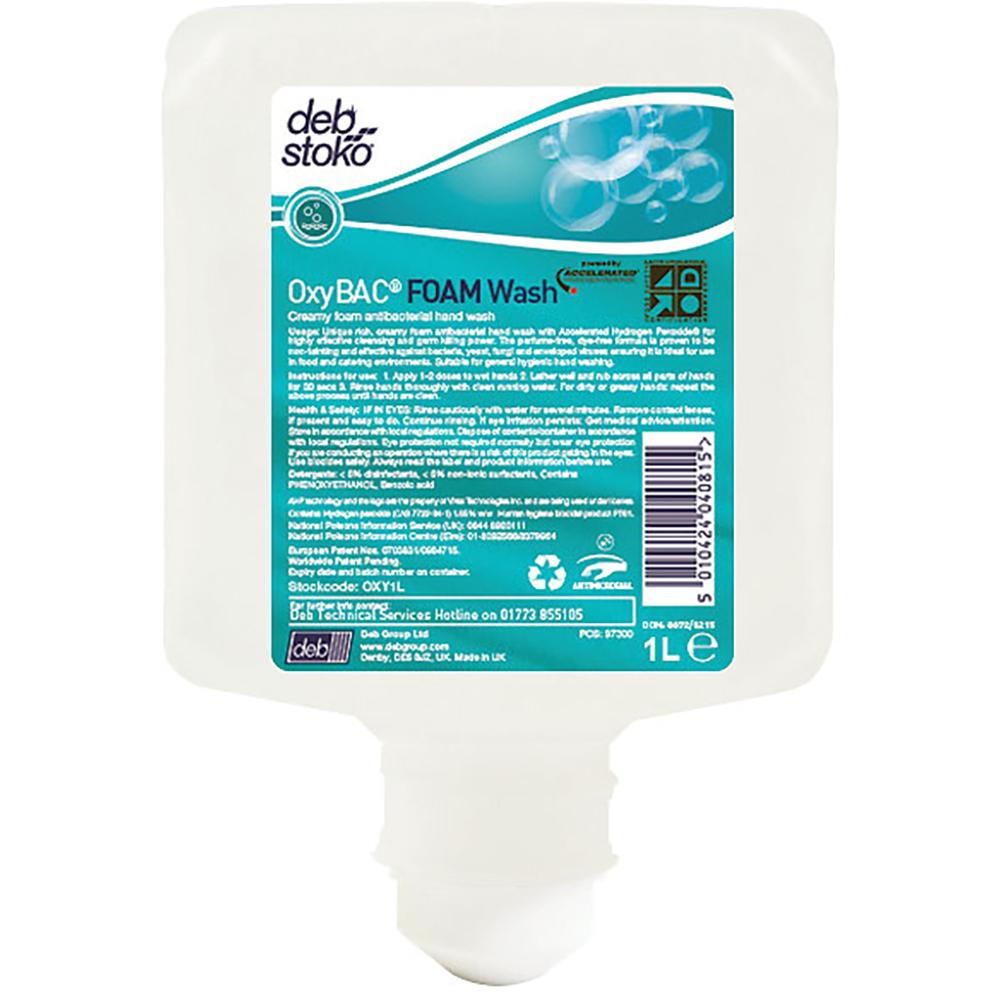 Deb Stoko Oxybac 1L Foam Hand Wash | Hand Cleaners & Skin Care - Light Duty Cleaning-Cleaners-Tool Factory