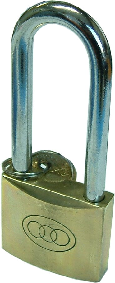 Tri-Circle Brass Padlock - Long Shank #263L 32mm