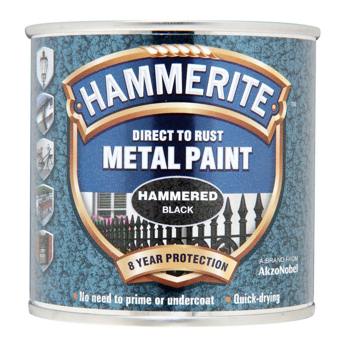 Hammerite Direct to Rust Metal Paint Hammered Black 250ml-Metal Protection & Paint-Tool Factory