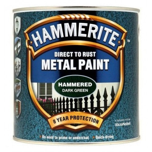 Hammerite Direct to Rust Metal Paint Hammered Dark Green 250ml-Metal Protection & Paint-Tool Factory