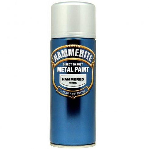 Hammerite Direct to Rust Metal Paint Hammered White 400ml Aerosol-Metal Protection & Paint-Tool Factory