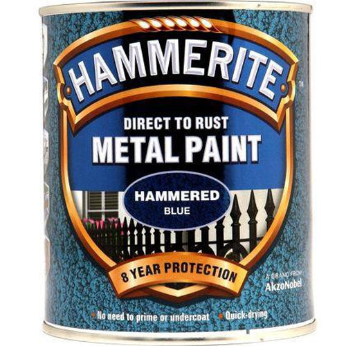 Hammerite Direct to Rust Metal Paint Hammered Blue 750ml-Metal Protection & Paint-Tool Factory