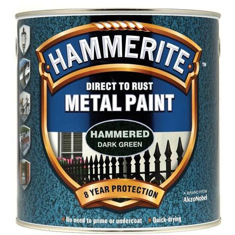 Hammerite Direct to Rust Metal Paint Hammered Dark Green 2.5Litre-Metal Protection & Paint-Tool Factory