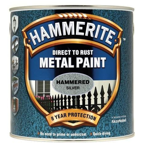 Hammerite Direct to Rust Metal Paint Hammered Silver 2.5Litre-Metal Protection & Paint-Tool Factory