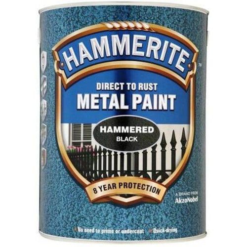 Hammerite Direct to Rust Metal Paint Hammered Black 5Litre-Metal Protection & Paint-Tool Factory