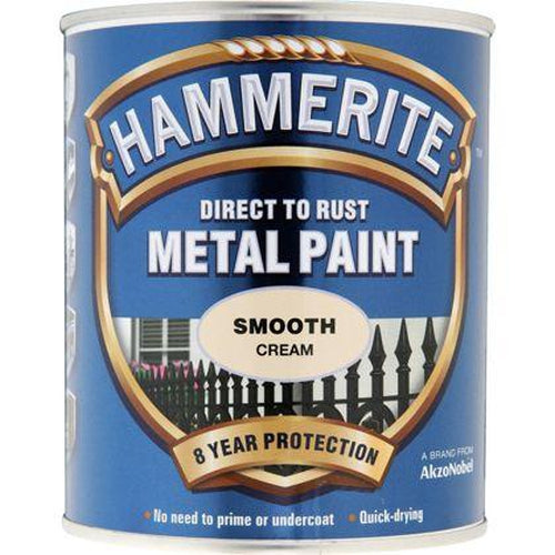 Hammerite Direct to Rust Metal Paint Smooth Cream 250ml-Metal Protection & Paint-Tool Factory