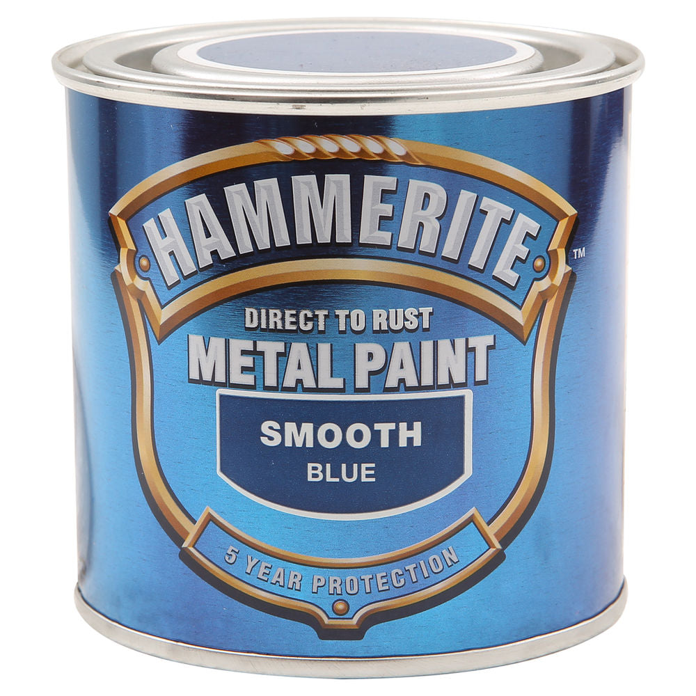 Hammerite Direct to Rust Metal Paint Smooth Blue 250ml-Metal Protection & Paint-Tool Factory