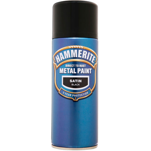 Hammerite Direct to Rust Metal Paint Satin Black 400ml Aerosol-Metal Protection & Paint-Tool Factory