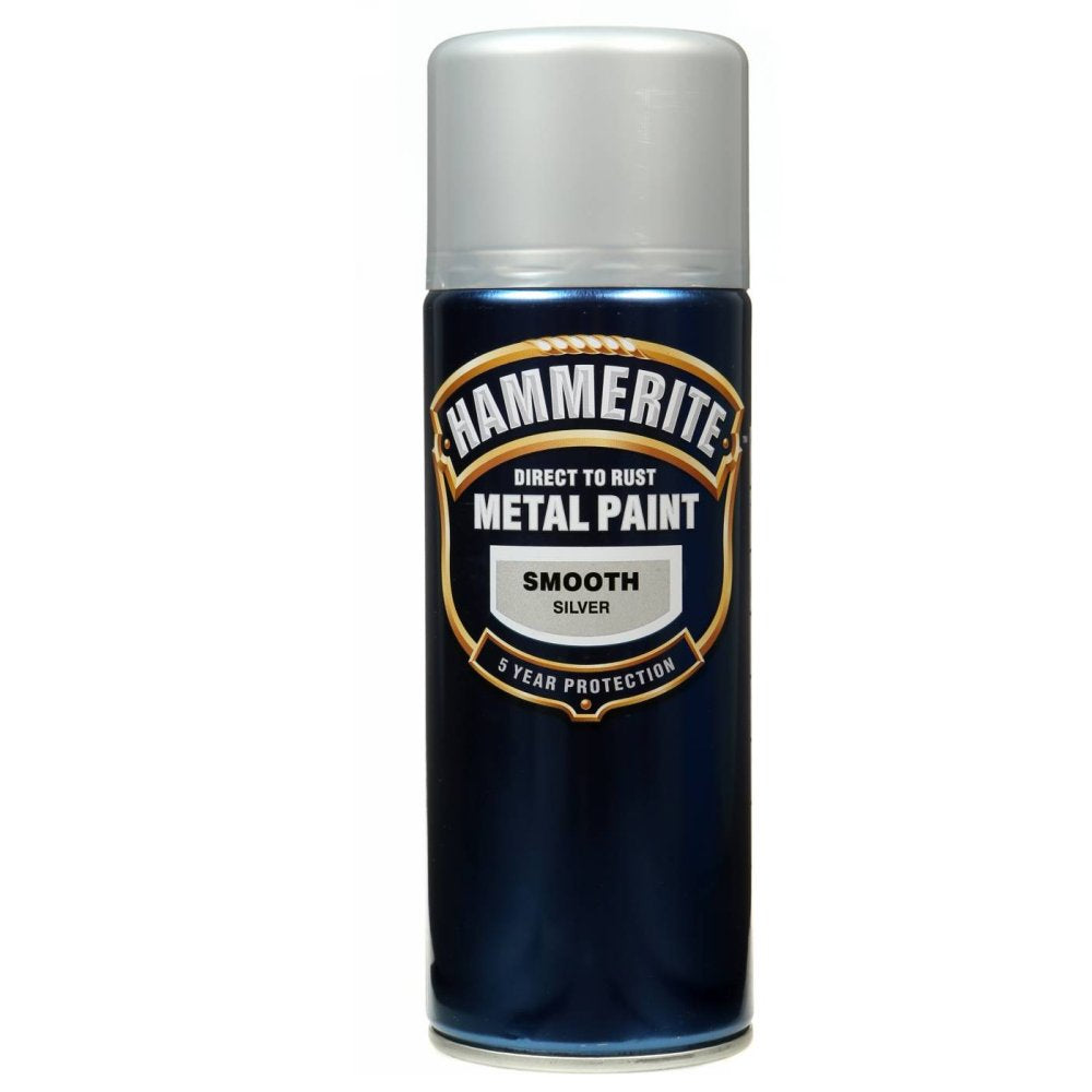 Hammerite Direct to Rust Metal Paint Smooth Silver 400ml Aerosol-Metal Protection & Paint-Tool Factory