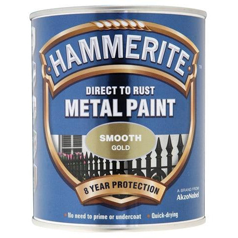 Hammerite Direct to Rust Metal Paint Smooth Gold 750ml-Metal Protection & Paint-Tool Factory