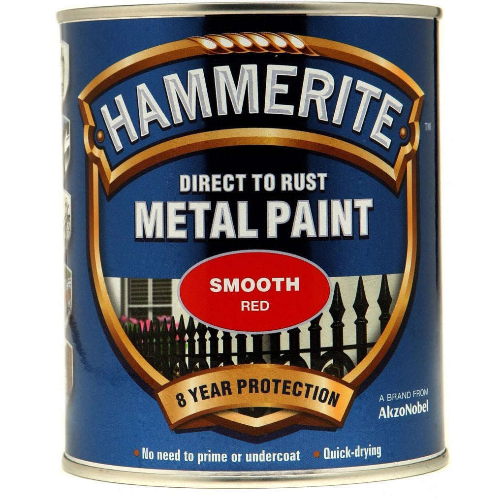 Hammerite Direct to Rust Metal Paint Smooth Red 750ml-Metal Protection & Paint-Tool Factory
