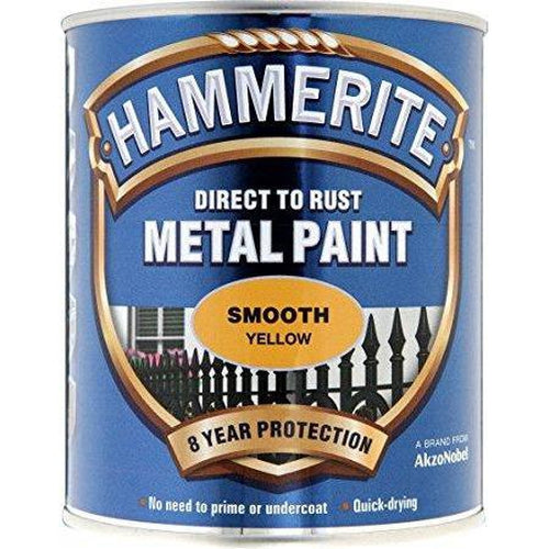 Hammerite Direct to Rust Metal Paint Smooth Yellow 750ml-Metal Protection & Paint-Tool Factory