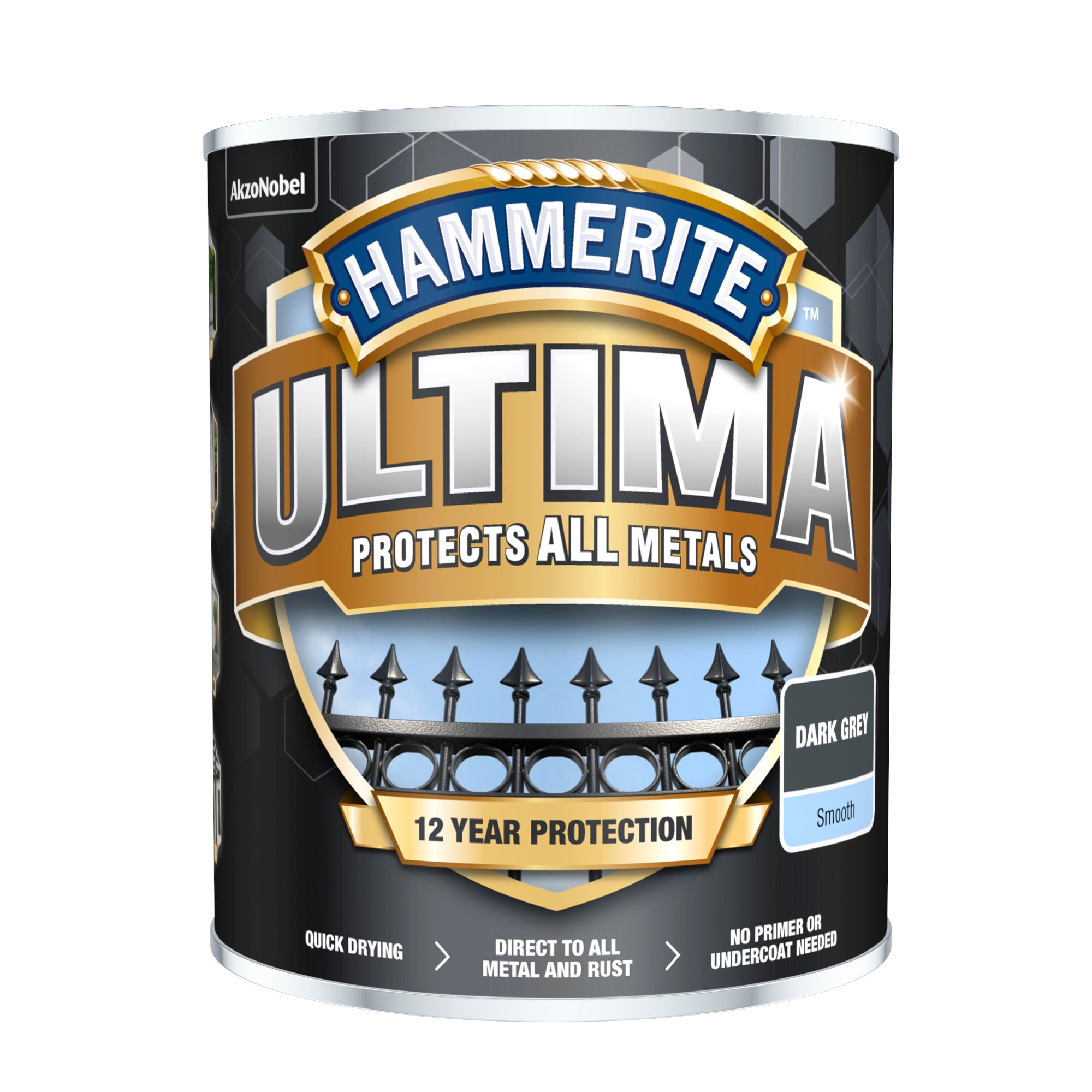 Hammerite Ultima Metal Smooth Dark Grey 750ml