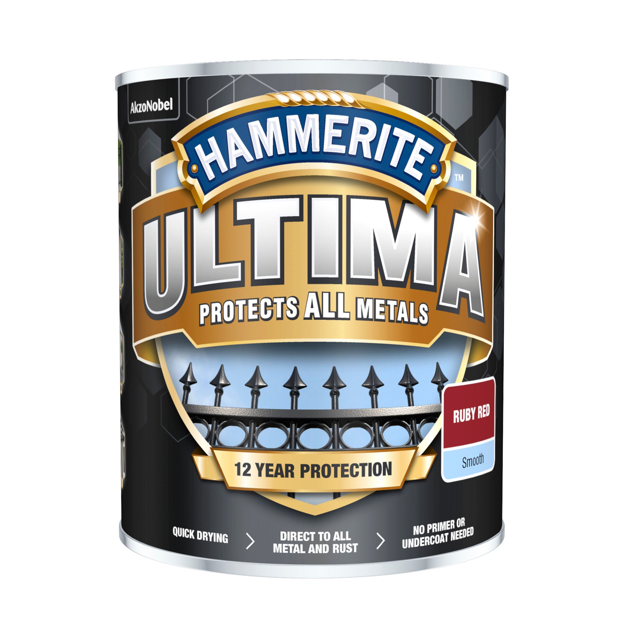 Hammerite Ultima Metal Smooth Ruby Red 750ml