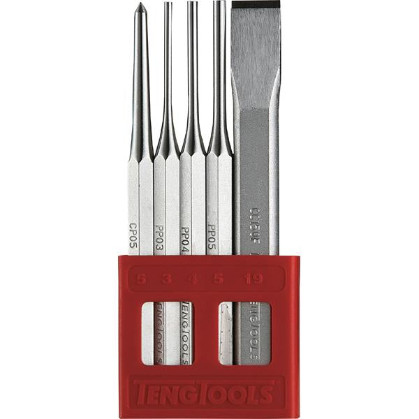 Teng 5Pc Punch & Chisel Set | Punches & Chisels - Sets-Hand Tools-Tool Factory