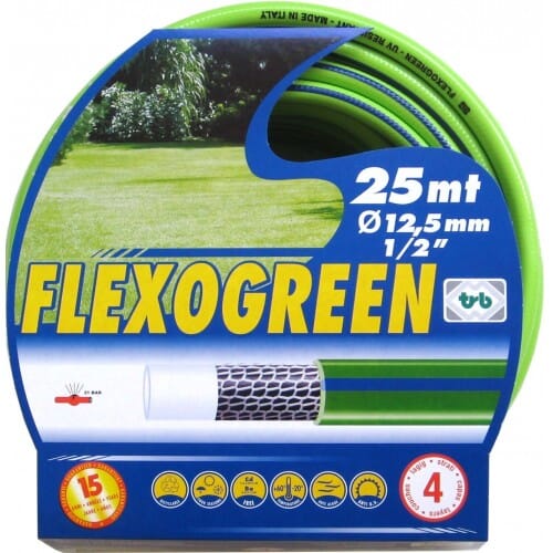 Adflex Plastic Garden Hose - Premium 12mm x 25m Flexogreen