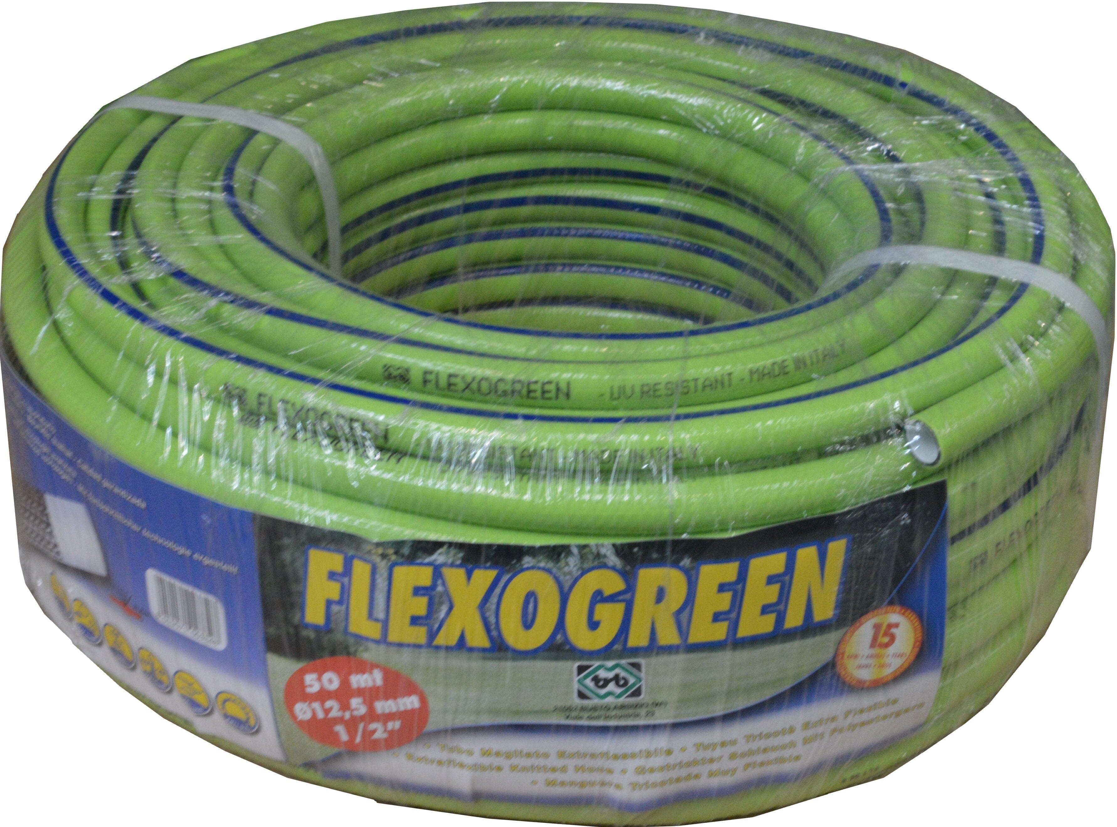 Adflex Plastic Garden Hose - Premium 12mm x 50m Flexogreen