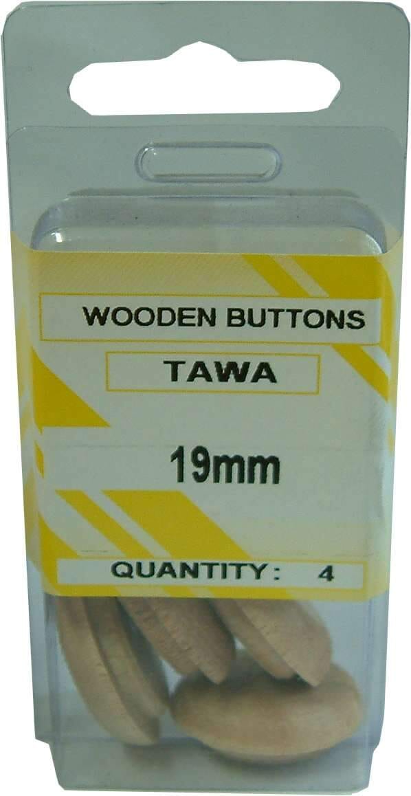 Xcel Wooden Pin Buttons - Tawa 8-pce 9mm