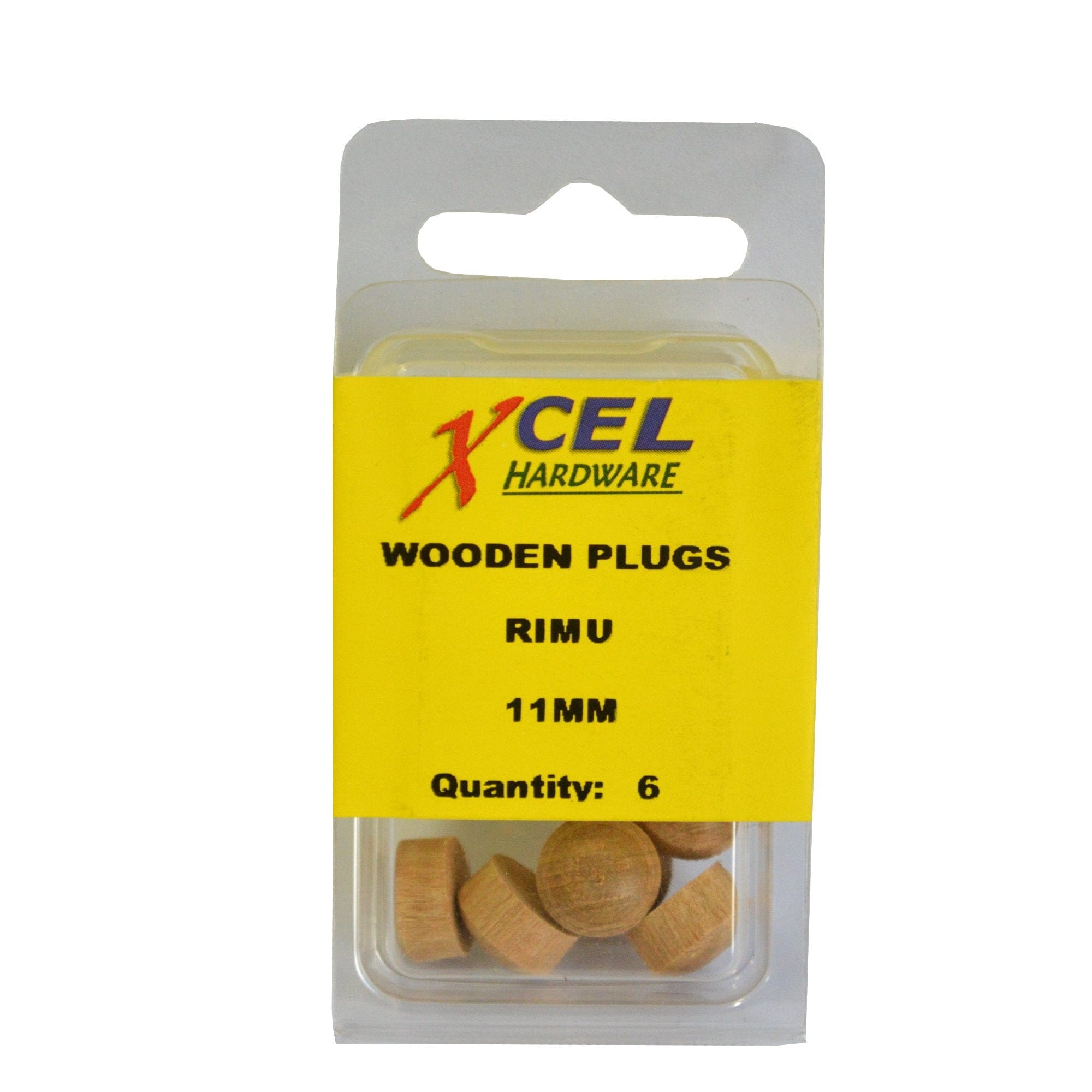 Xcel Wooden Plug Buttons - Rimu 6-pce 11mm