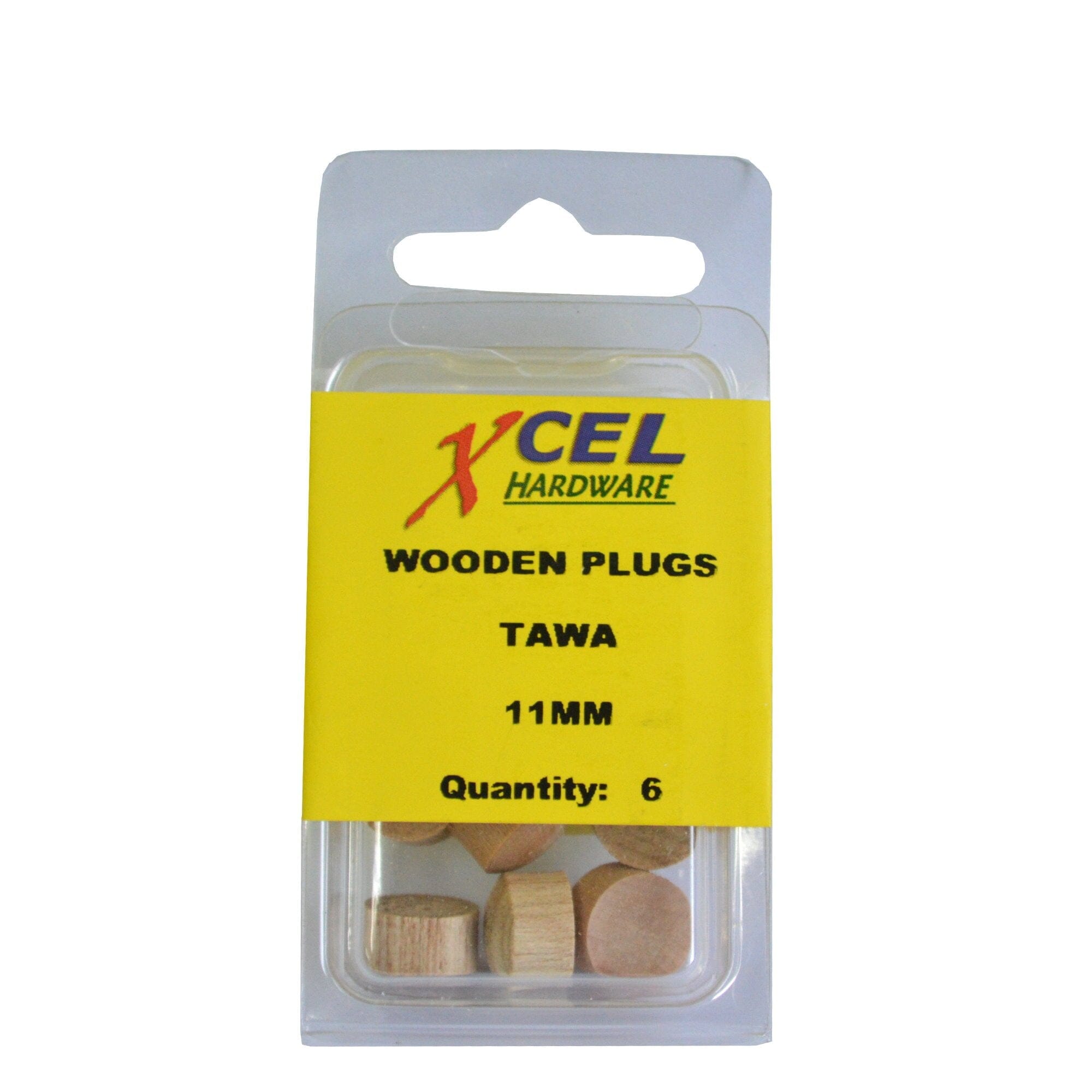 Xcel Wooden Plug Buttons - Tawa 6-pce 11mm