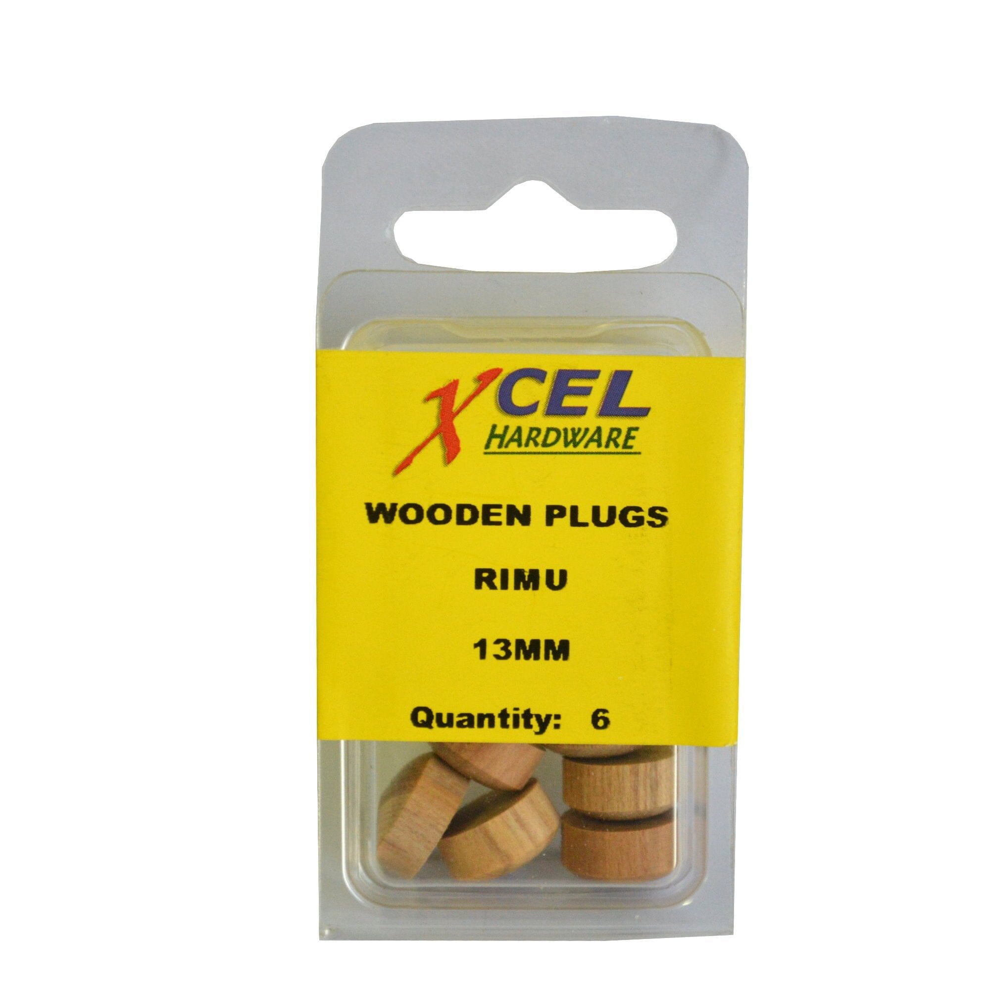 Xcel Wooden Plug Buttons - Rimu 6-pce 13mm