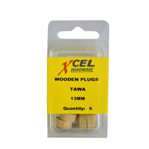 Xcel Wooden Plug Buttons - Tawa 6-pce 13mm