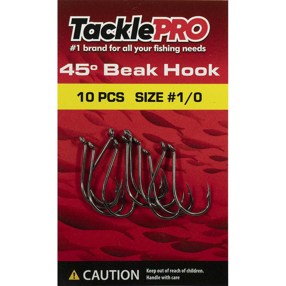 Tacklepro 45Deg. Beak Hook #1/0 - 10Pc | Hooks - Beak-Fishing-Tool Factory