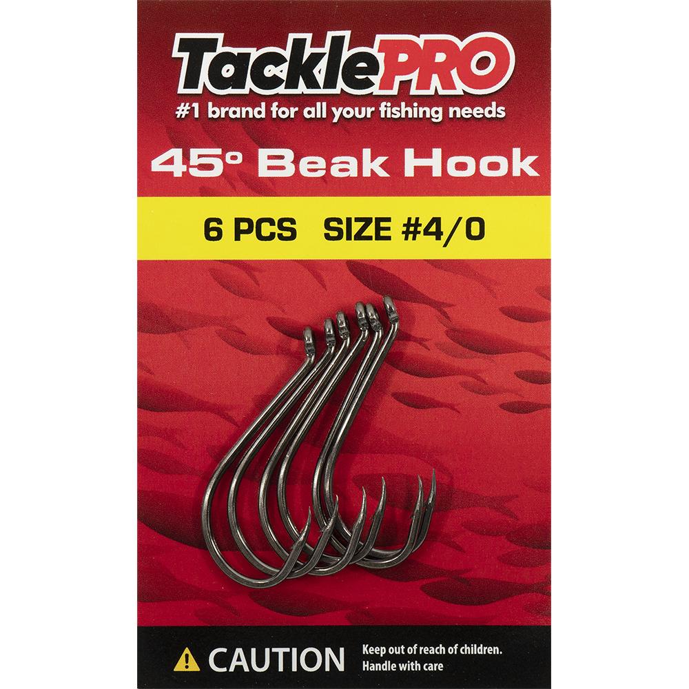 Tacklepro 45Deg. Beak Hook #4/0 - 6Pc | Hooks - Beak-Fishing-Tool Factory