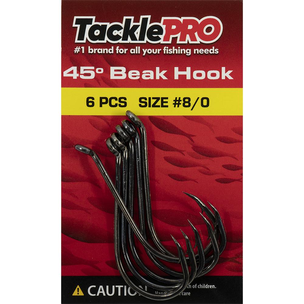 Tacklepro 45Deg. Beak Hook #8/0 - 6Pc | Hooks - Beak-Fishing-Tool Factory