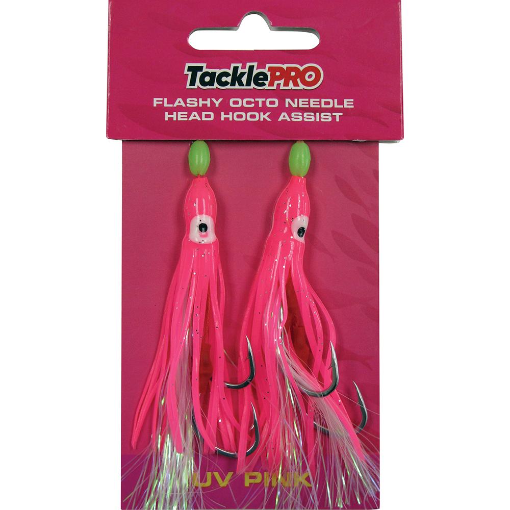 Tacklepro Flashy Octopus Assist Hook - Uv Pink-2Pc | Hooks - Assist Flashy-Fishing-Tool Factory