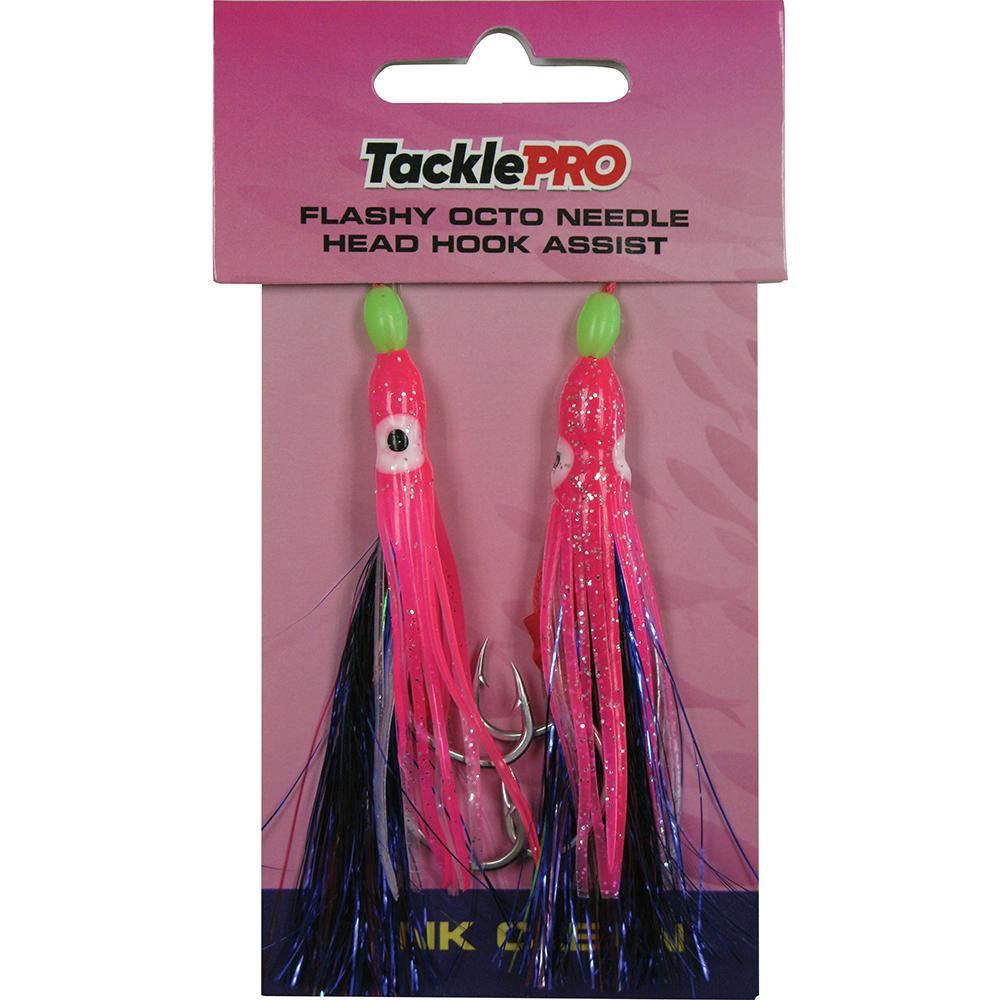 Tacklepro Flashy Octopus Assist Hook - Pink 2Pc | Hooks - Assist Flashy-Fishing-Tool Factory
